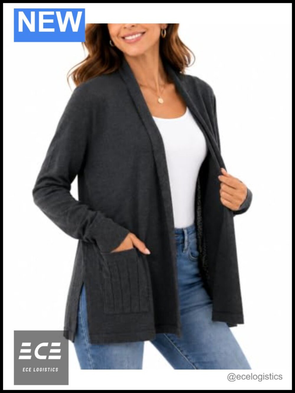 Women's Open Front Cardigan Long Sleeve Shawl Collar Knit Coat